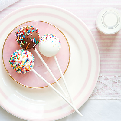 White Chocolate-dipped Lemon Cake Pops