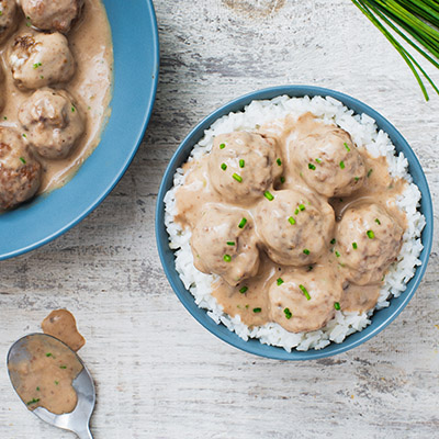 Slow Cooker Meatballs in Mushroom Sauce