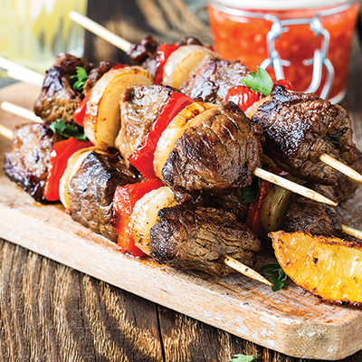 Beef Brochettes with Beer