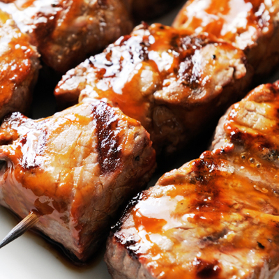 Brochettes de bœuf au soya