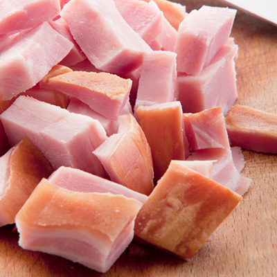 Brochettes de jambon aux pommes