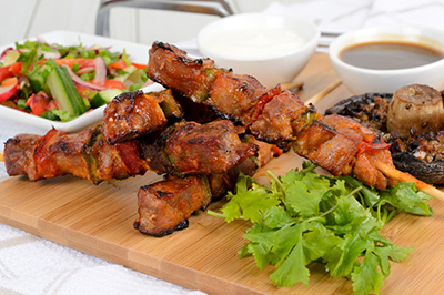 Brochettes de porc au soya
