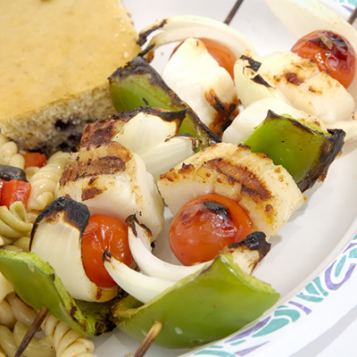 Orange Sesame Scallop Brochettes