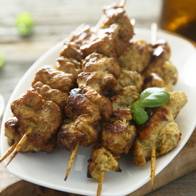 Chicken Brochettes with Peanut Sauce