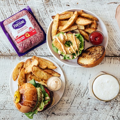 Fried avocado and chipotle mayonnaise burger