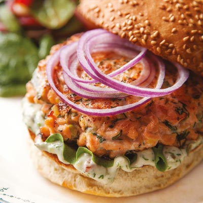 The Perfect Salmon Burger with Dill Tartar Sauce