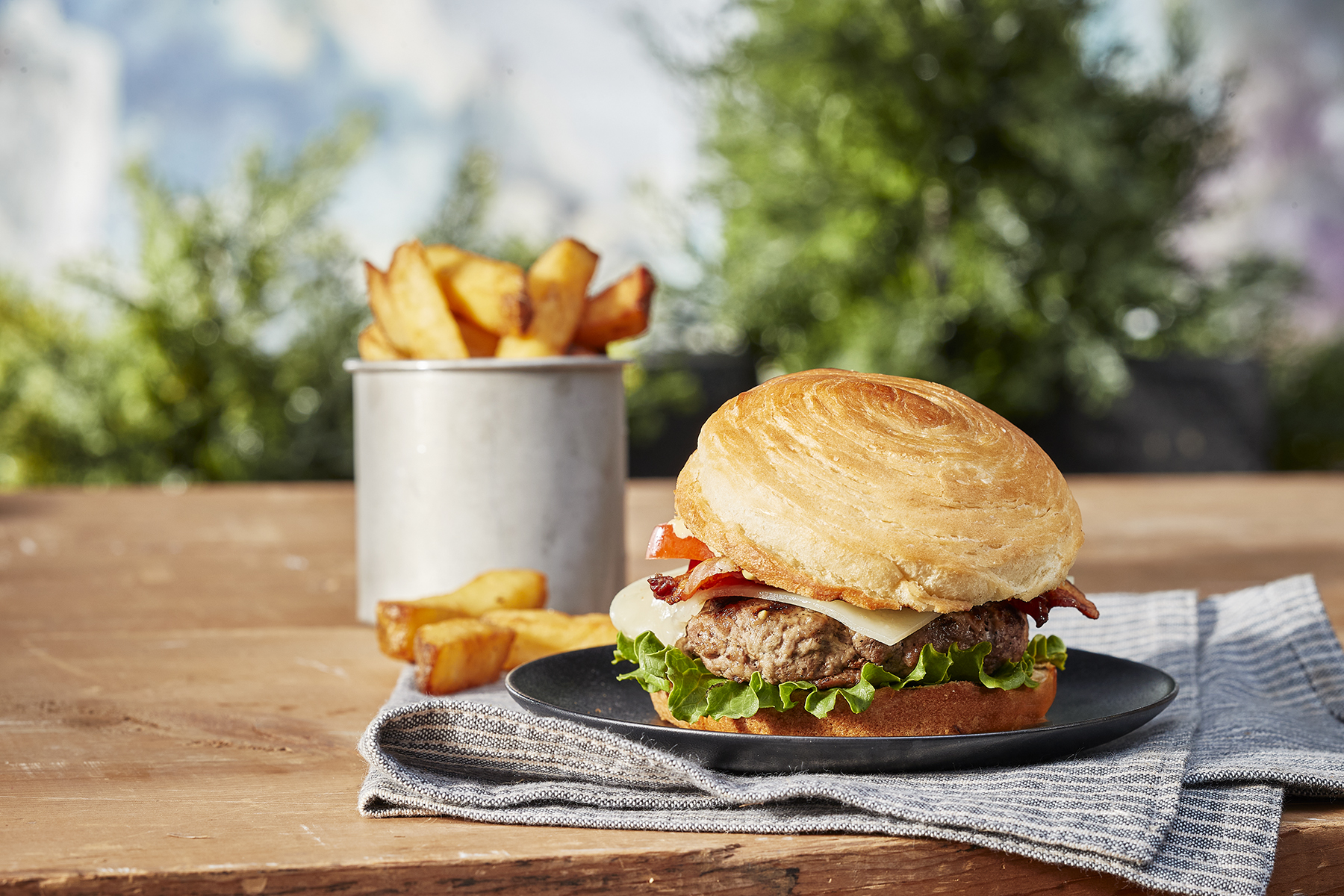 Classic Burgers on Croissant