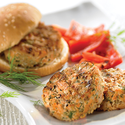 Speckled Trout, Gravlax, and Dill Burgers