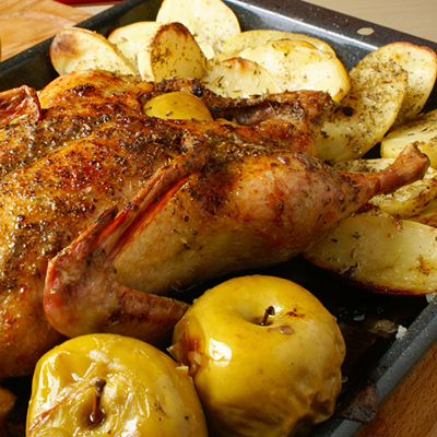 Ginger-apple Stuffed Duck
