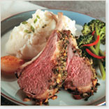 Spice crust rack of lamb