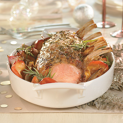 Rack of Pork with Maple-caramelized Apples