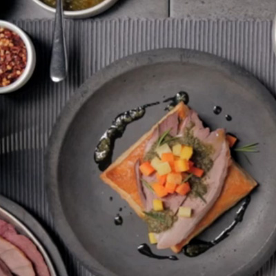 Saucy Lamb on Puff Pastry Squares