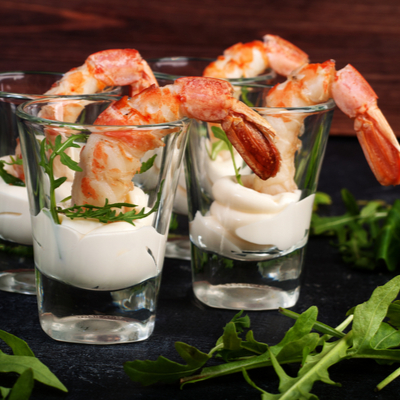 Cocktail de crevettes, mayonnaise à l'aneth