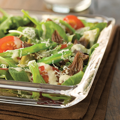 Duck Confit Salad with Aged Quebec Cheddar Dressing