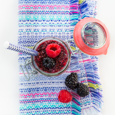 Confiture de chia, framboises et mûres (sans cuisson)