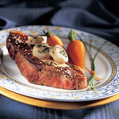 Beef Strip Loin Steaks and Hearts of Palm with Malt