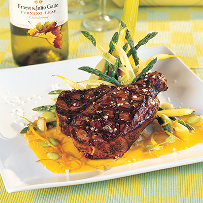 BBQ Quebec Milk-Fed Veal Rib Chop with Citrus and Olive Oil Sauces BBQ Quebec Milk-Fed Veal Rib Chop with Citrus and Olive Oil Sauce