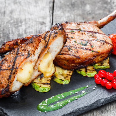 Oka Cheese Stuffed Pork Chops