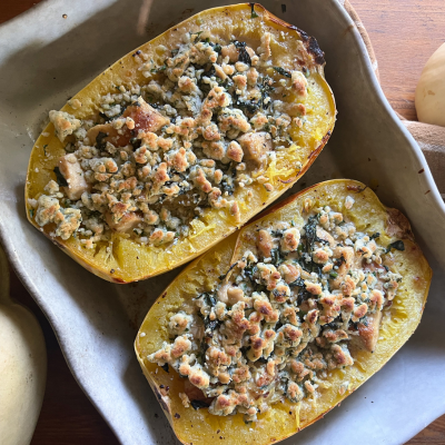 Spaghetti Squash Florentine with Chicken