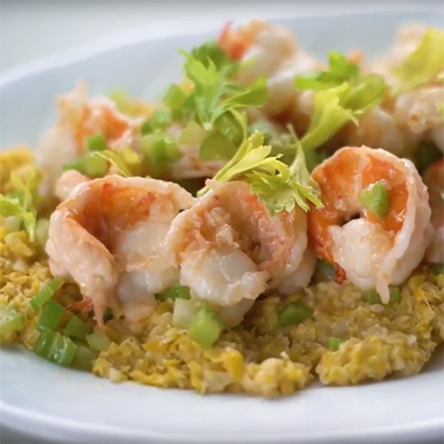 Creamed Corn and Garlic Shrimp