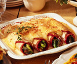 Crêpes Stuffed with Ham, Cheese and Asparagus