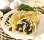 Ham-mushroom-brie Crêpes
