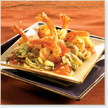 Crevettes aux fines herbes et sa sauce épicée aux pamplemousses