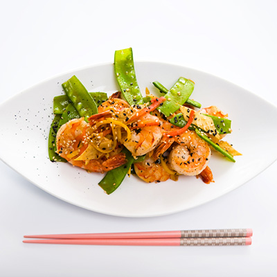 Sautéed Shrimp with Red Peppers