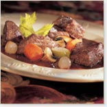 Bison Cubes à la bourguignonne