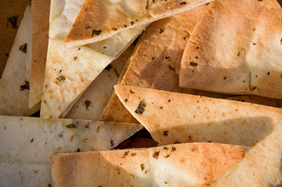 Layers of spiced pita and beets