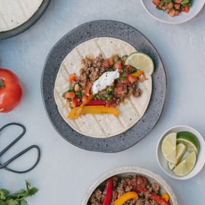 Fajitas au bœuf faible en FODMAP