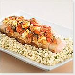 Bruschetta and Feta Pork Tenderloin on Oregano Barley Risotto