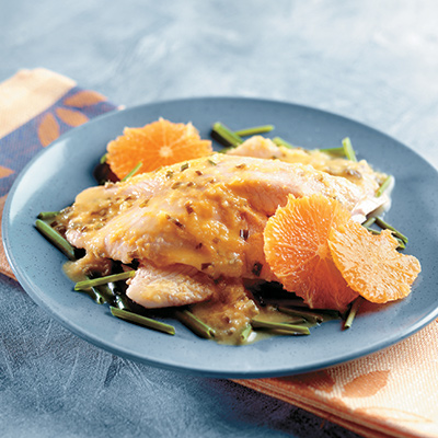 Champagne-coconut-clementine-poached Tilapia Fillets
