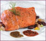 Trout Fillets with Beans and Pesto Duo Sauce