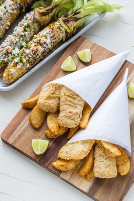 Fish n’ Chip Cones with Street Style Corn
