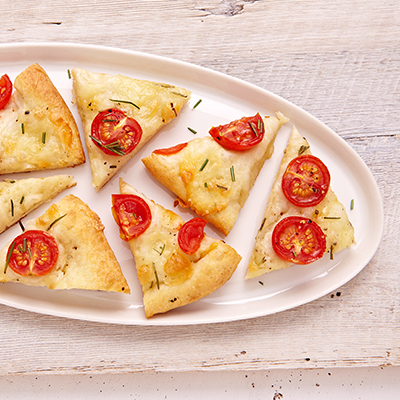 Tomato bocconcini focaccia