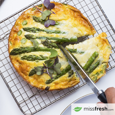 Mushroom and Asparagus Frittata with Tomato and Olive Salad