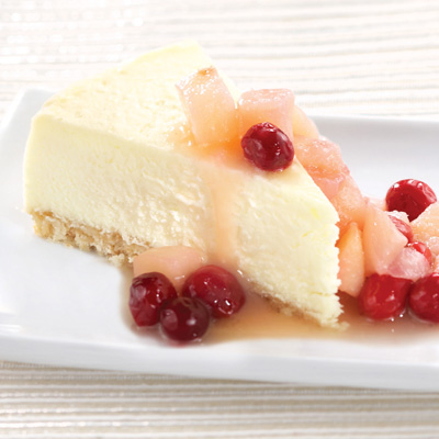 Chevre Cheesecake with Cranberry-pear Compote