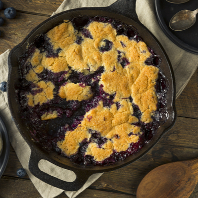 Roasted Blueberry Skillet Cake