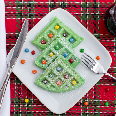 Christmas Tree Waffles