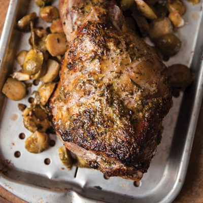 Two-Mustard Leg of Lamb
