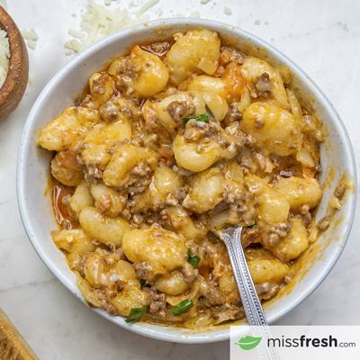 Cheeseburger Gnocchi with Bacon