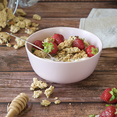 Granola au miel avec amandes et noisettes (sans gluten)