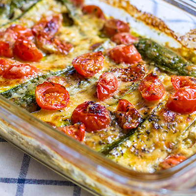 Gratin de courgettes et tomates