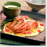 Grilled Marinated Salmon with Grapefruit Beurre Blanc