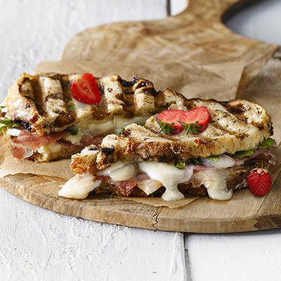 Oka and Strawberry Grilled Cheese on Muesli Loaf