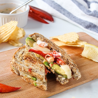 Lobster and avocado grilled cheese