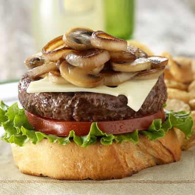 Hamburger aux champignons et au fromage suisse