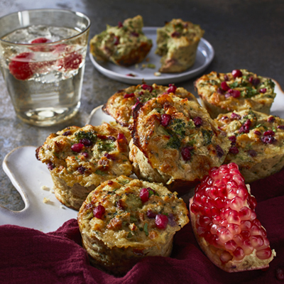 Herbed Pomegranate Stuffing Muffins