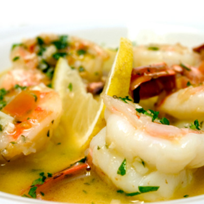 Scampi in White Wine and Tomato Sauce